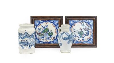 Lot 23 - A Pair of English Delft Tiles, mid-18th...