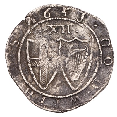 Lot 76 - Commonwealth, Shilling 1653, mm. sun on...