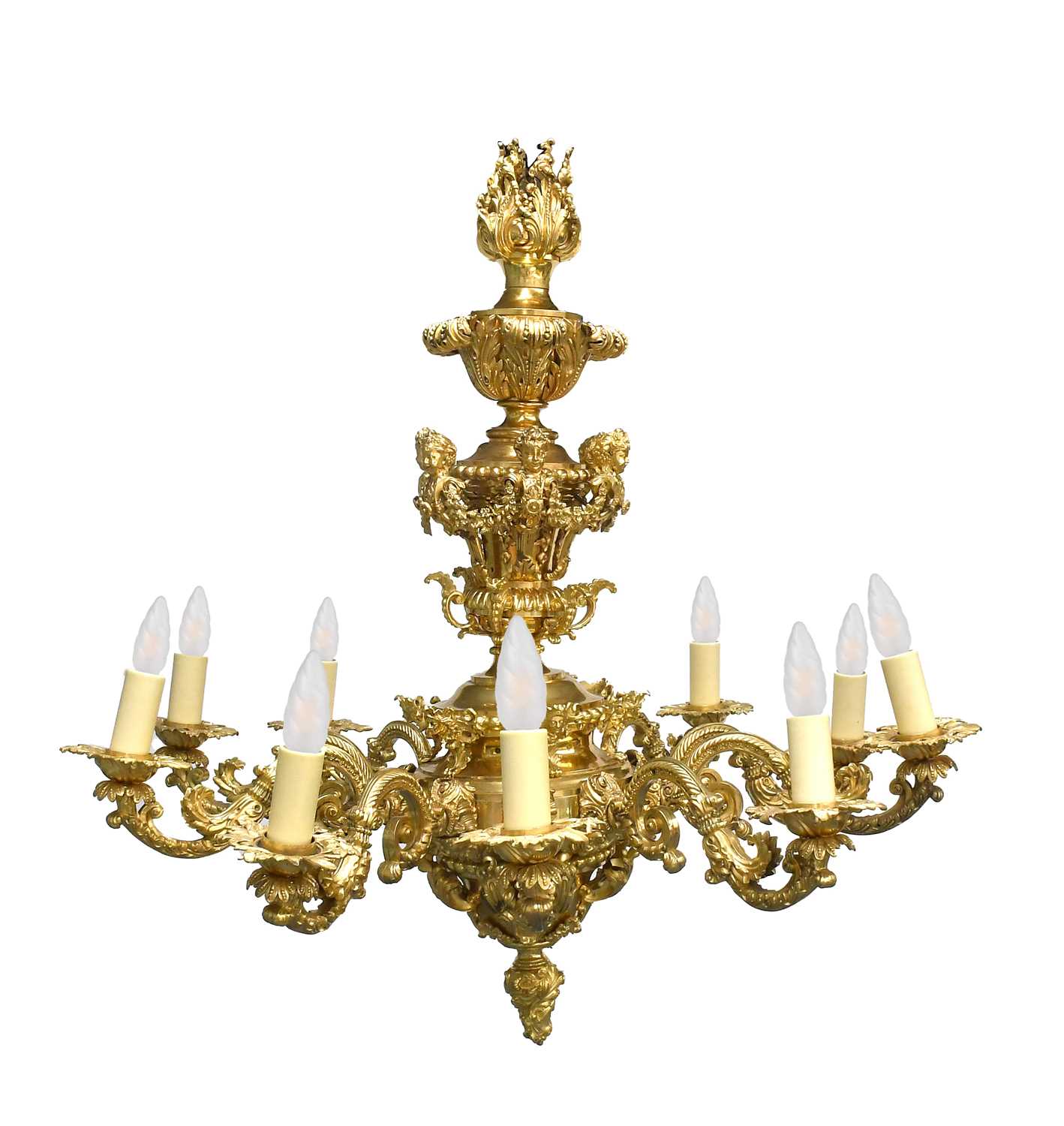 Lot 545 - A George IV Gilt Bronze Ten-Branch Chandelier...