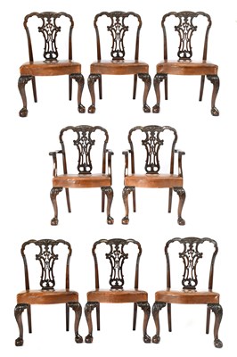Lot 469 - A Set of Eight (6+2) George III-Style Carved...