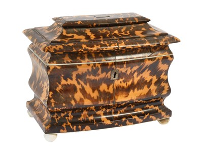 Lot 379 - A Regency Tortoiseshell and Ivory-Banded Tea...