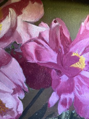 Lot 1067 - Bennett Oates (1928-2009) "Pink Peonies and...