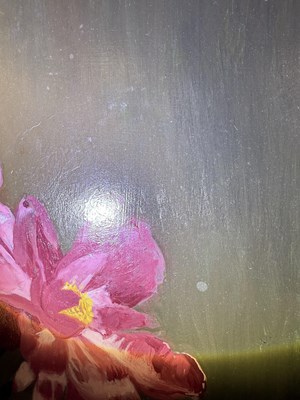 Lot 1067 - Bennett Oates (1928-2009) "Pink Peonies and...