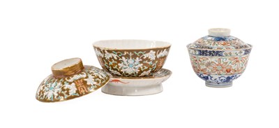 Lot 141 - A Chinese Porcelain Rice Bowl, Cover and Stand,...