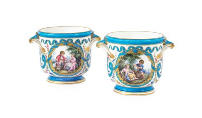 Lot 337 - A Pair of Sèvres-Style Porcelain Cache Pots,...
