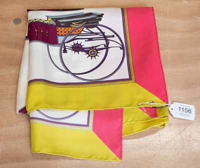 Lot 1156 - Hermès Silk Scarf, Les Voitures A...