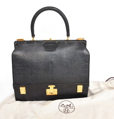 Lot 1020 - Circa 1970/80s Hermès Black Leather Sac...