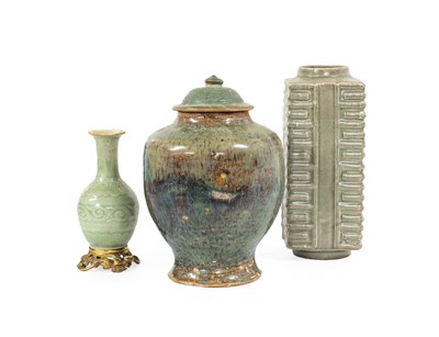 Lot 93 - A Longquan-Style Celadon Kong Vase, in Ming...