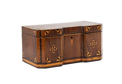 Lot 381 - A Victorian Walnut and Parquetry Tea Caddy, of...