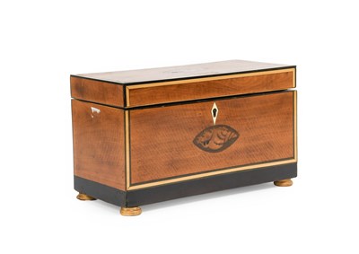 Lot 91 - A George III Satinwood Tea Caddy, circa 1800,...