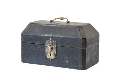 Lot 378 - A George II Brass-Mounted Shagreen Tea Caddy,...