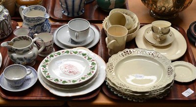 Lot 12 - Two trays of mostly Yorkshire pottery, including Leeds creamware