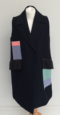 Lot 1013 - Celine Black Wool Sleeveless Coat, Phoebe...