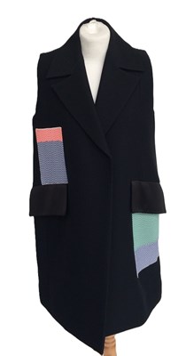 Lot 1013 - Celine Black Wool Sleeveless Coat, Phoebe...