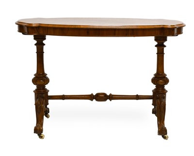 Lot 523 - A Victorian Figured Walnut Centre Table, circa...