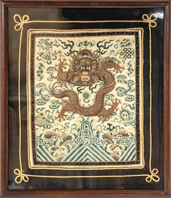 Lot 193 - A Chinese Silk Rank Badge, late Qing Dynasty,...