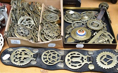 Lot 15 - A quantity of horse brasses including Royal Commemorative Fred Archer, Gladstone etc