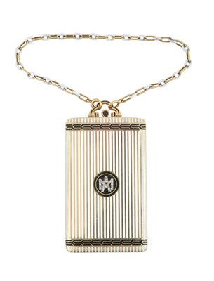 Lot 2172 - A Diamond-Set Gold and Enamel Minaudiere