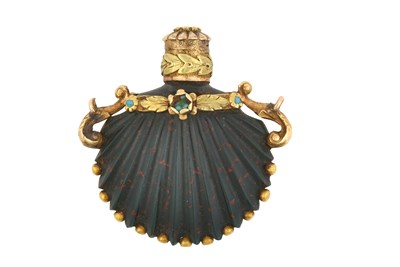 Lot 2122 - A Two-Gold-Mounted Bloodstone Scent-Bottle or Amulet