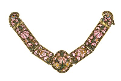 Lot 2123 - A Continental Silver-Gilt and Enamel Belt