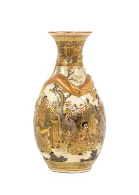 Lot 210 - A Satsuma Earthenware Vase, Meiji period, of...