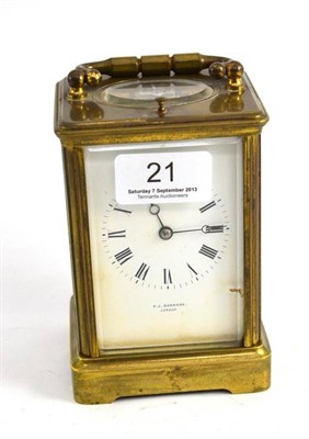 Lot 21 - A brass repeating carriage clock