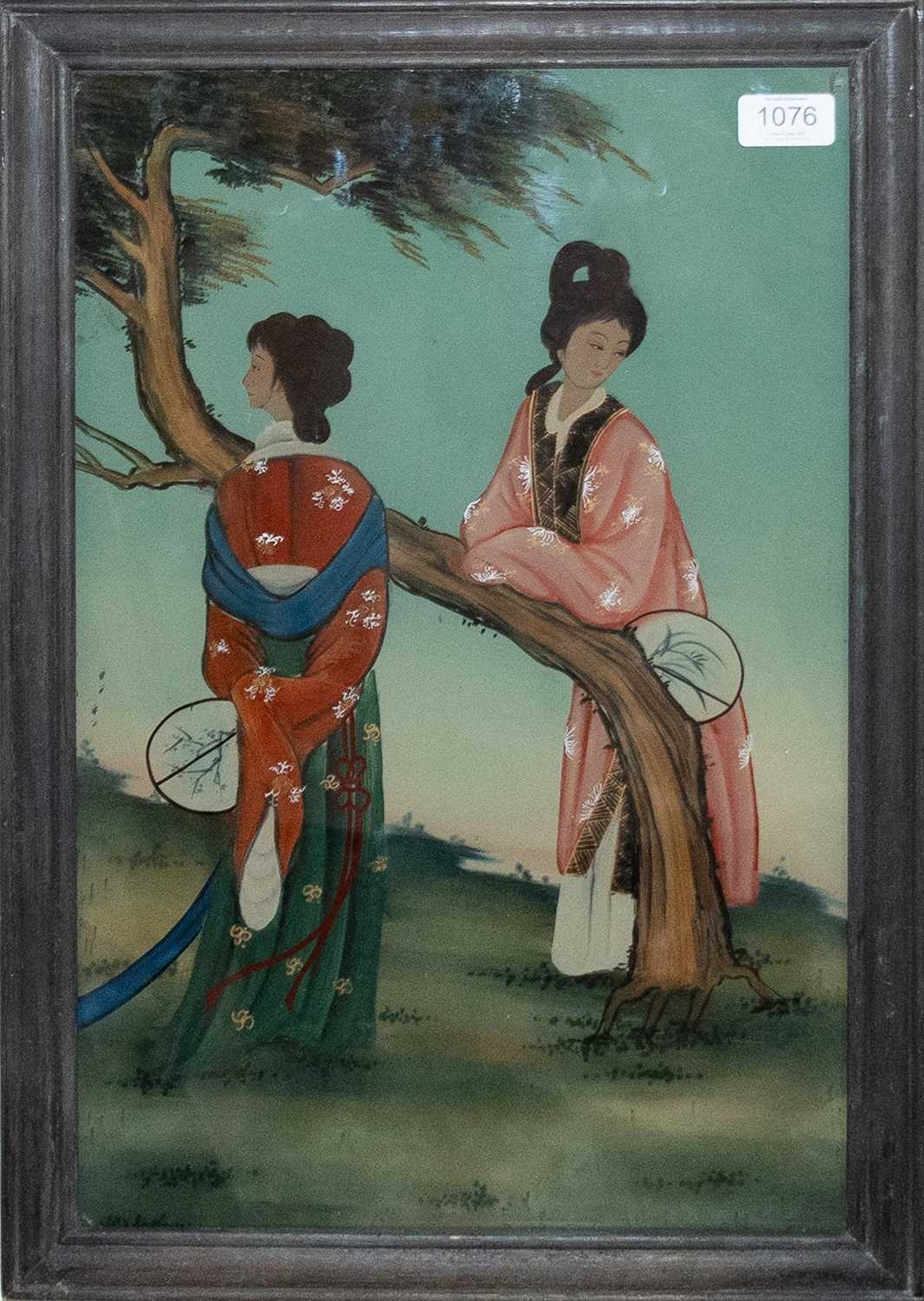 Lot 1076 - A Chinese Reverse Painting on Glass,
