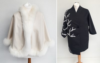 Lot 1016 - Frr Canada Cream Cashmere and Fur Trimmed...