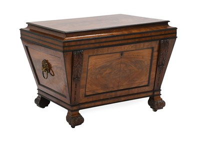 Lot 481 - A Regency Mahogany and Ebonised Cellaret,...