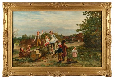 Lot 1073 - Robert W Wright (fl.1870-1906) The See-Saw -...