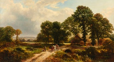 Lot 399 - George Turner (1843-1910) Rustic figures on a...