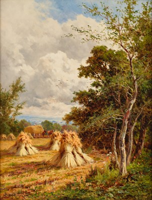 Lot 1107 - Henry H Parker (1858-1930) "Harvest Time"...
