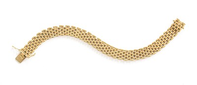 Lot 265 - An 18 Carat Gold Brick Link Bracelet, length...