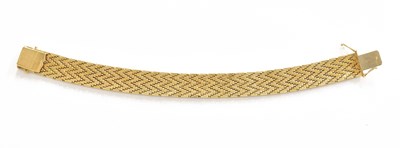 Lot 292 - An 18 Carat Gold Fancy Link Bracelet, of broad...