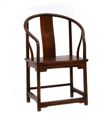 Lot 237 - A Chinese Blackwood Horseshoe-Back Open...