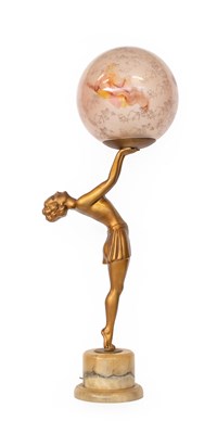 Lot 612 - An Art Deco Gilt Patinated Spelter Figural...