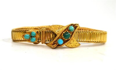 Lot 47 - A turquoise set bracelet