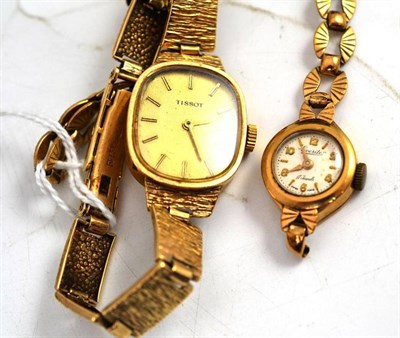 Lot 50 - Two lady's 9ct gold wristwatches