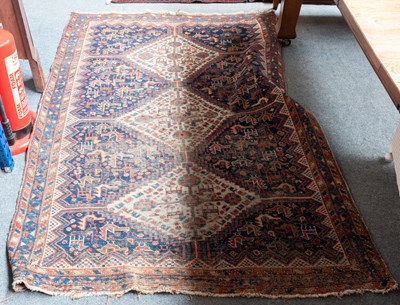 Lot 1005 - Afshar Rug, the deep indigo field of chickens,...