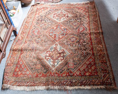 Lot 1003 - Kashgai Rug, the charcoal field of güls, boteh...