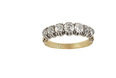 Lot 2410 - A Diamond Seven Stone Ring the graduated old...