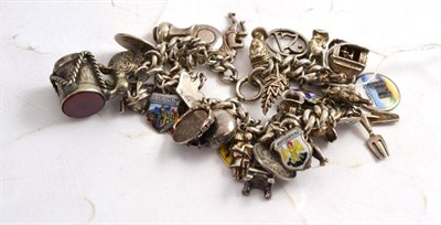 Lot 59 - Silver charm bracelet