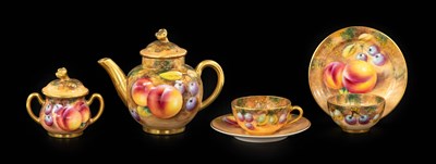 Lot 316 - A Royal Worcester Porcelain Miniature Tea...