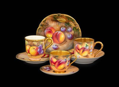 Lot 323 - A Royal Worcester Porcelain Coffee Can and...