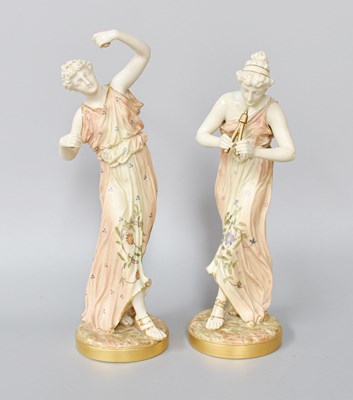 Lot 457 - A Pair of Royal Worcester Porcelain Figures of...