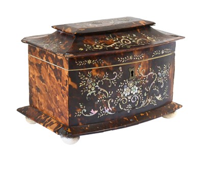 Lot 374 - A Regency Mother-of-Pearl-Inlaid Tortoiseshell...