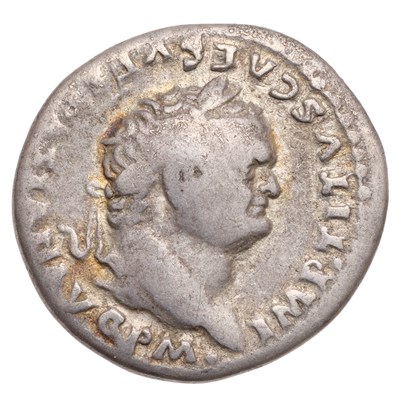Lot 9 - Roman Imperial, Titus Denarius, Rome 80AD, obv....