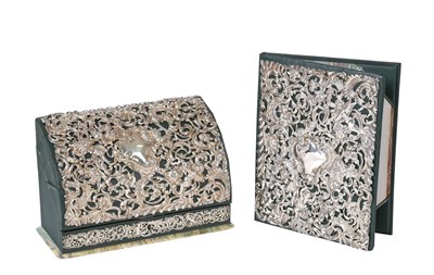Lot 2215 - A George V Silver Stationery-Box and Desk-Blotter