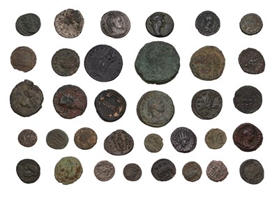 Lot 21 - Miscellaneous Roman Bronze Coins, 34 coins in...