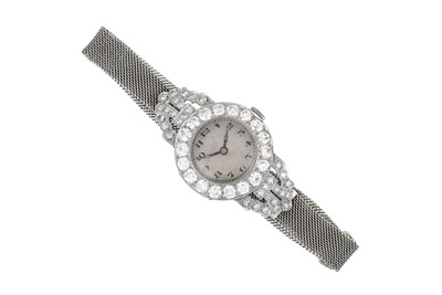 Lot 2318 - A Lady's Diamond Set Wristwatch, 1930's manual...